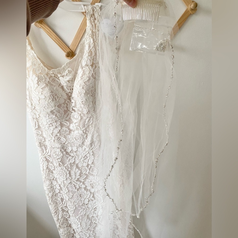 Mikaella Elegant Lace Wedding Dress with Train - Picture 10 of 10